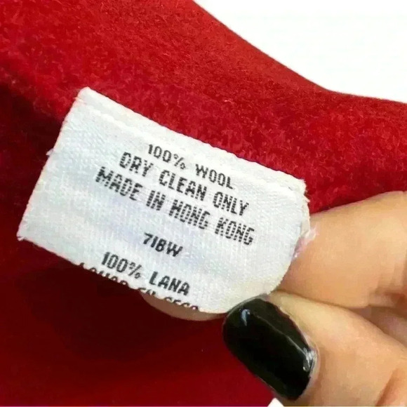 Eileen Fisher 100% Boiled Wool Women’s Jacket Red Sz S Cowl Cape Oversized - Picture 9 of 11